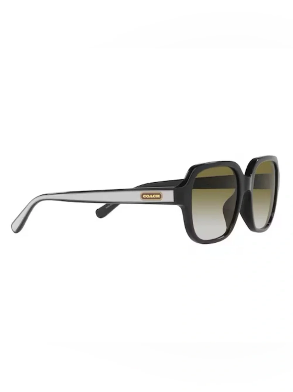 Coach Black Frame Sunglasses with Gradient Green Lenses